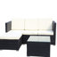 Ensemble de 5 meubles de patio: PE, beige et coussins de table