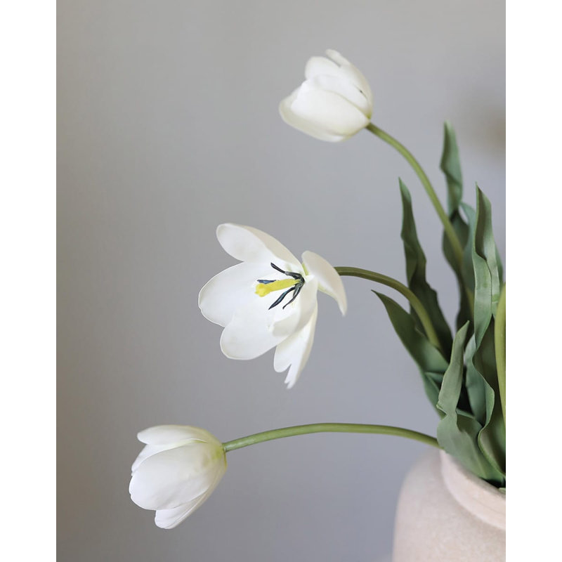 Yellow Orange Tulip 22.5", White