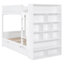 Lit superposé simple au-dessus de simple avec 2 tiroirs et armoire à couches multiples-421536606