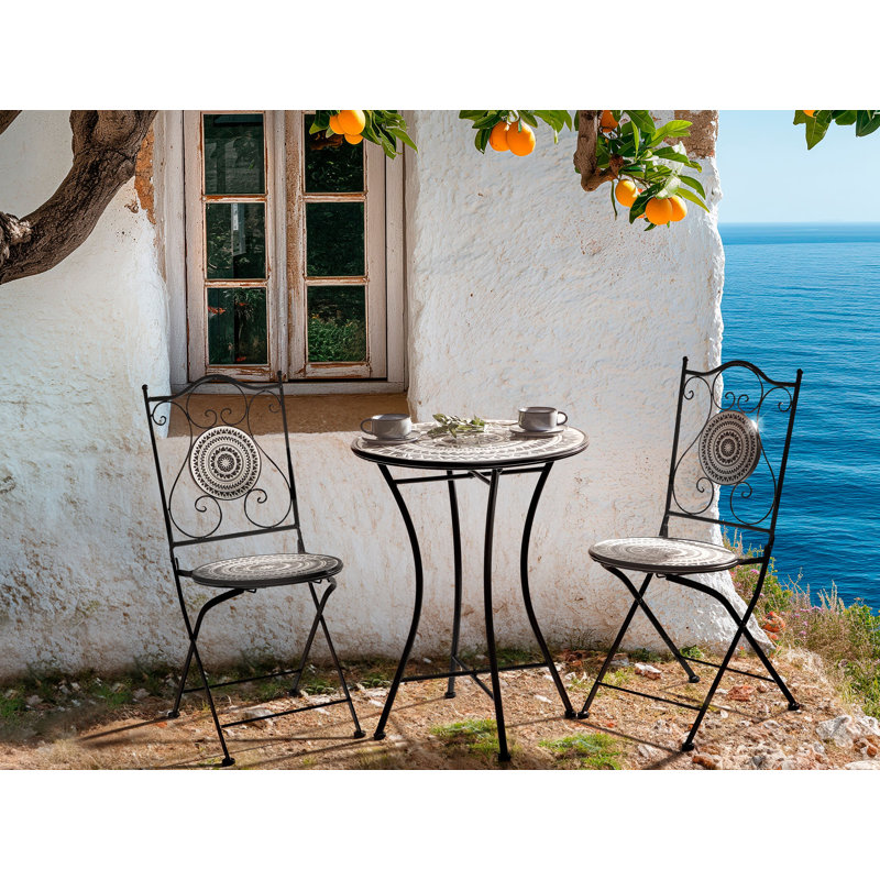 Kunkle Round 3 - Piece 2 - Person Outdoor Metal Outdoor Bistro Set
