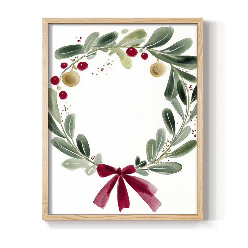 «Christmas Holiday Art DCCXCI», reproduction d'art encadrée - bois massif, Naturel, H 15 po x l 12 po