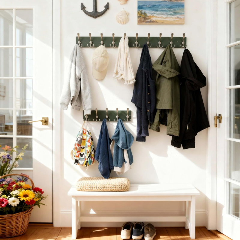 Freestanding 9 - Hook Coat Rack