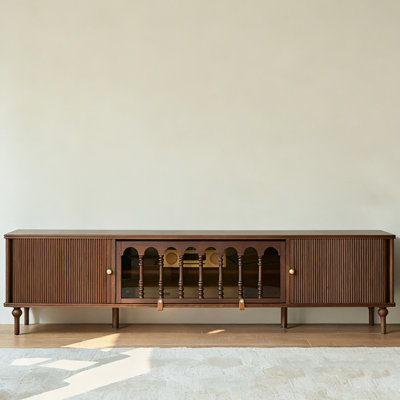 Meuble télé moderne en bois massif brun