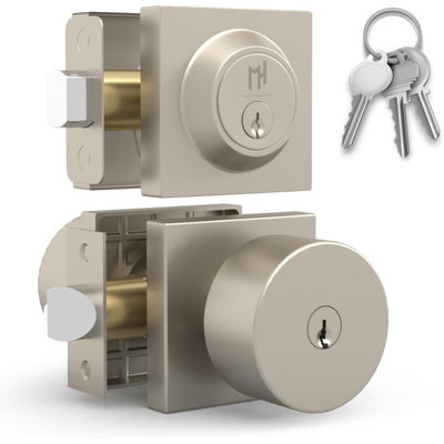 Poignée de porte d'entrée avec clé Mega Handles Suana | Ensemble d'entrée réversible à clé