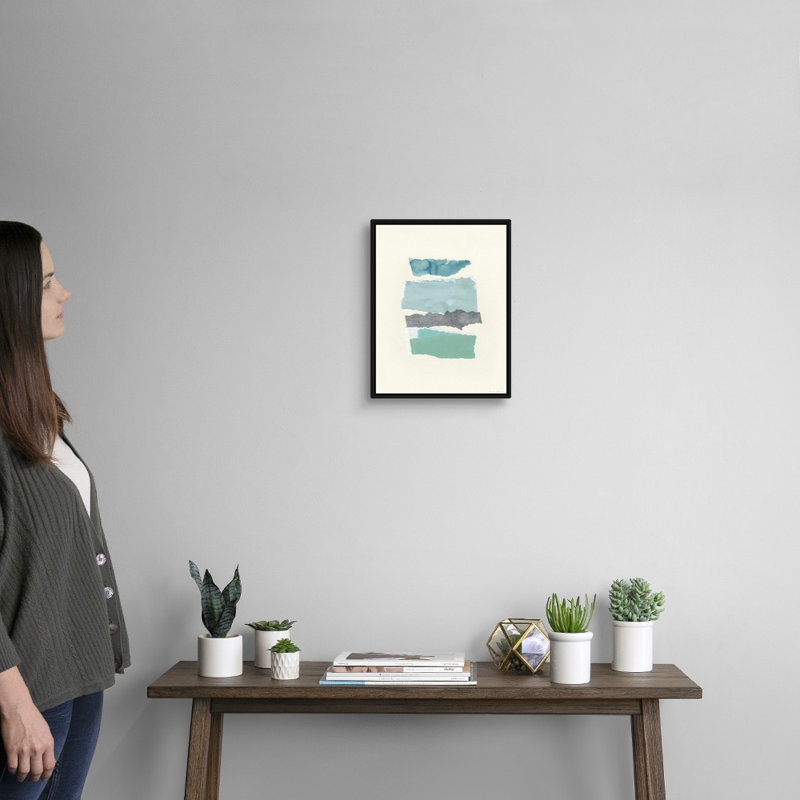 «Seaside Color Study II» par Emma Caroline - reproduction d'art, H 16 po x l 13 po x P 1,75 po, Toile avec cadre noir