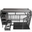 Grande cage pour animal de compagnie avec rouleau et cuve: 55,45 po Profondeur, 22,92 de largeur, 34,17 de hauteur, gris fumée sur roulettes: gris-541309418-541309416