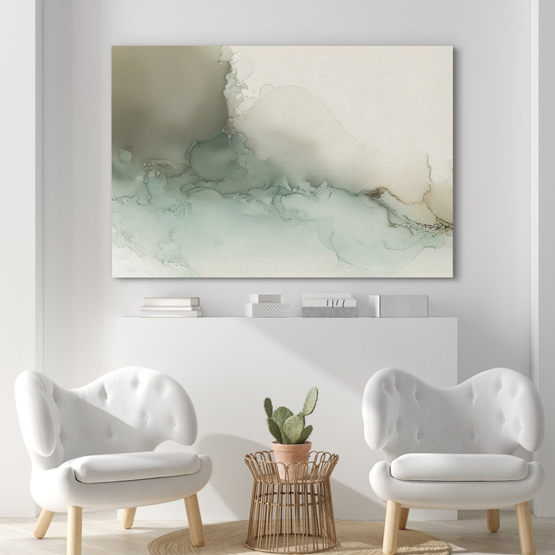 «Minimalist Wash Abstract Design», reproduction d'art sur toile encadrée très grande, Toile tendue