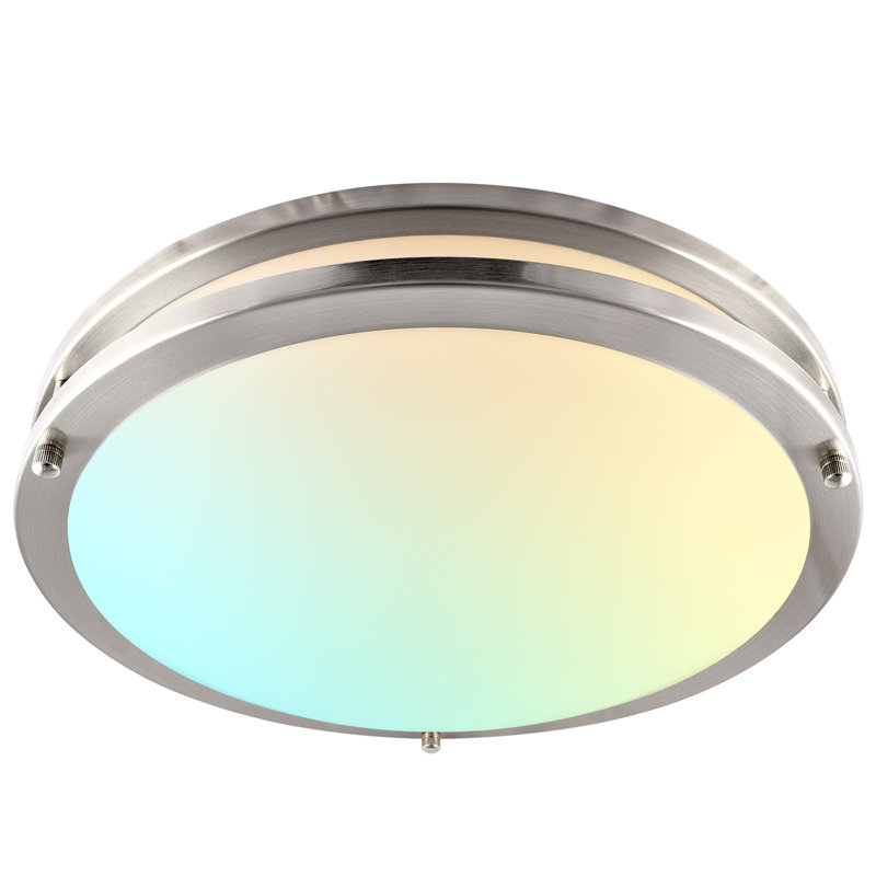 Plafonnier encastré Eryx, H 14 po x l 14 po x P 3,5 po, Argent