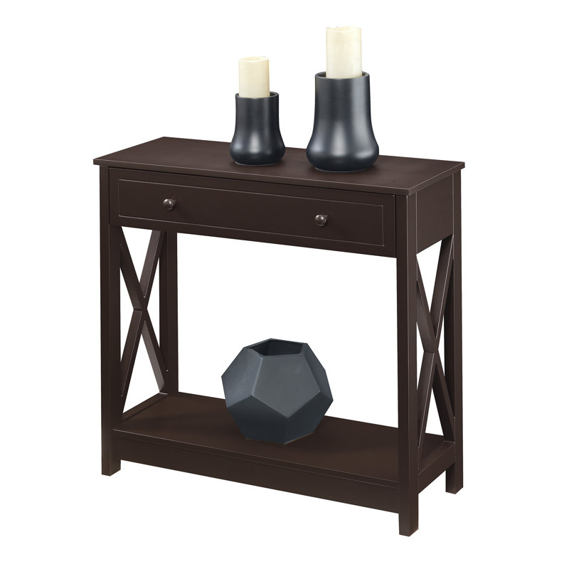 Lecenta 31.5'' 1 Drawer Console Table with Shelf, Espresso