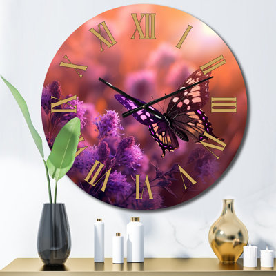 Horloge murale rose
