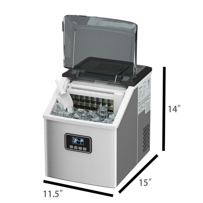 ZONSE 48 lb. Daily Production Cube Clear Ice Freestanding Ice Maker