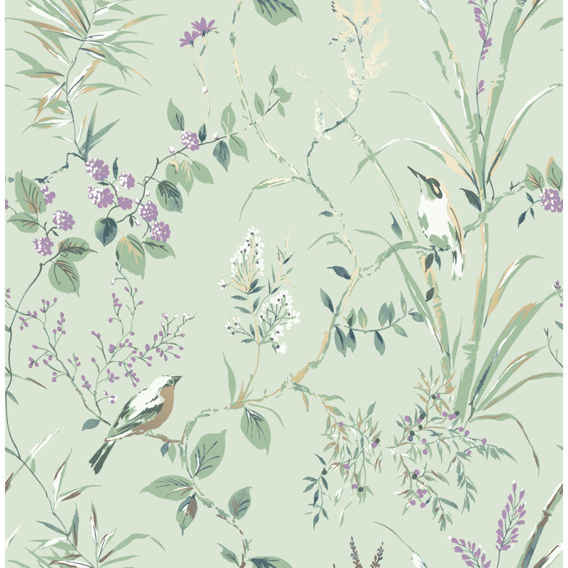 Culebra 10m x 52cm Shimmer Wallpaper Roll, Mint/Plum