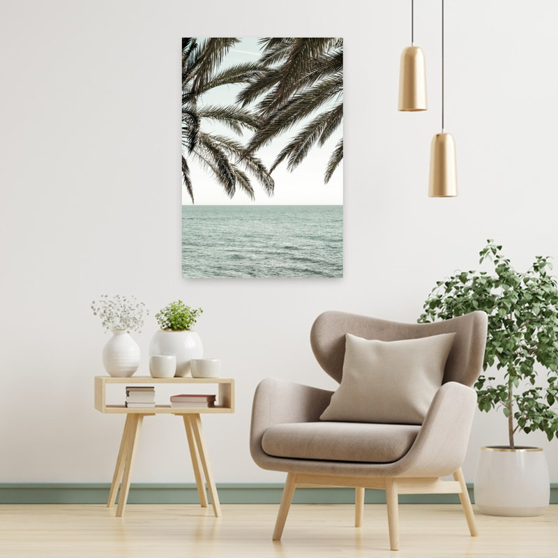 Art contemporain, palmier abstrait, art côtier, H 36 po x l 24 po