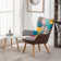Jamaurion 30" Patchwork Camelback Tufted Accent Chair with Colourful Fabric