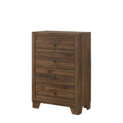 Mobilier de chambre rustique à 1 tiroir 4 tiroirs avec quincaillerie en métal rustique cerisier brun rustique
