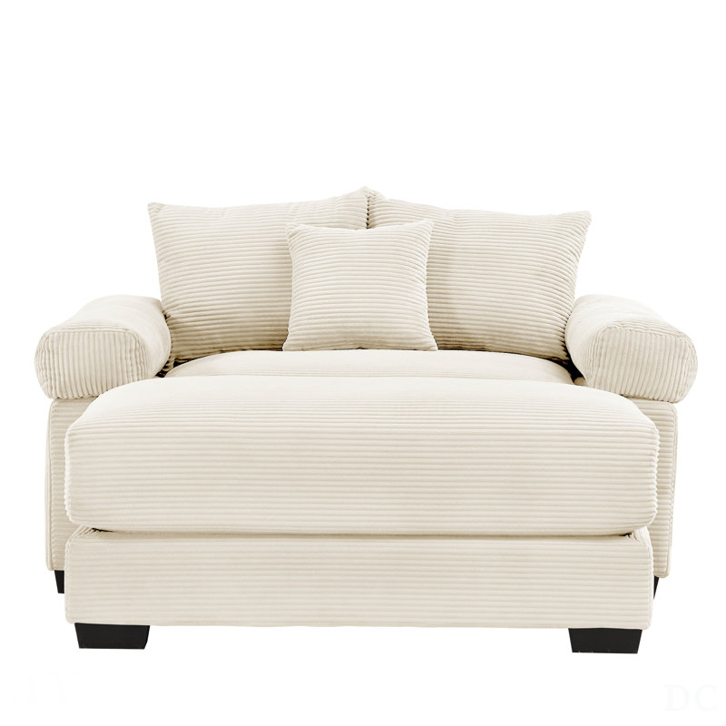 54.3 Inch Oversized Cloud Modular Sectional Couch With Corduroy Fabric, Extra-Thick Armrests, And Ergonomic Design For Comfortable Living