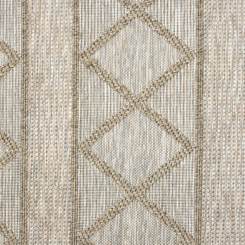 Hevyn Geometric Faux-Jute High-Low Pile Indoor/Outdoor Performance Area Rug, Rectangle 5' x 7'