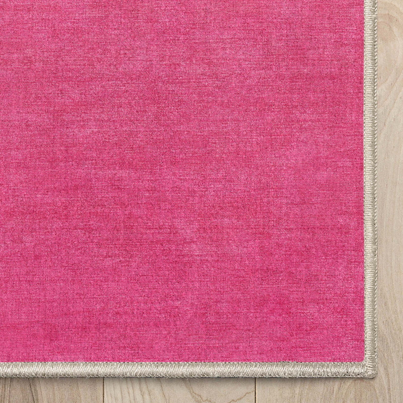 Shanea Ombre Pink Modern Geometric Flat-Weave Rug, Rectangle 7'7" x 9'10"