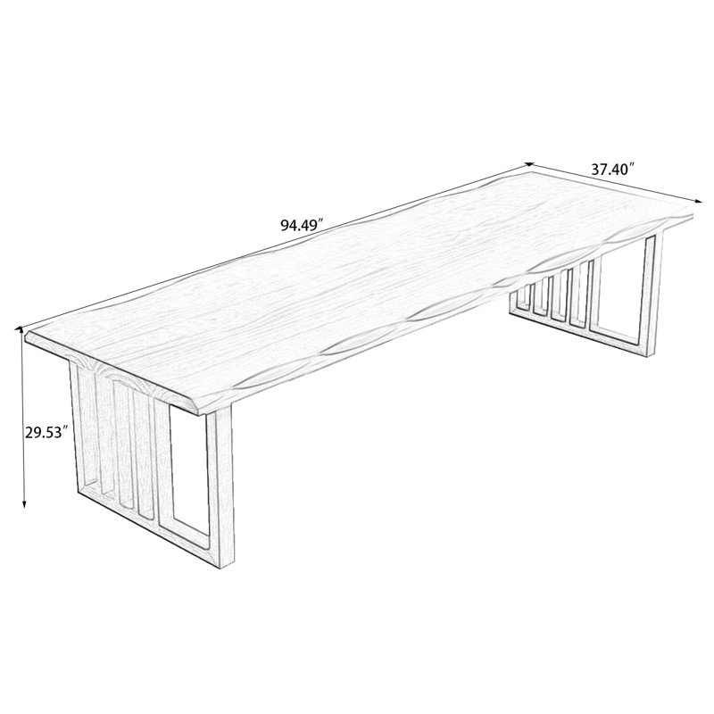 Table de salle à manger 62,99 po, H 29,53 po x L 94,49 po x l 37,4 po