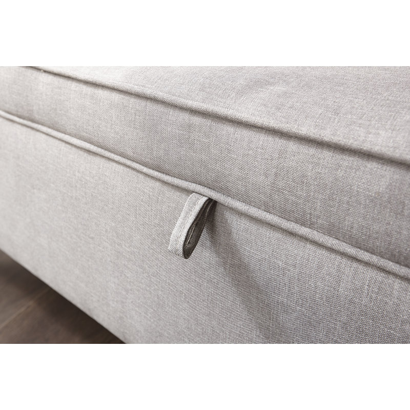 Ashton 120cm Wide Rectangle Solid Colour Ottoman with Storage