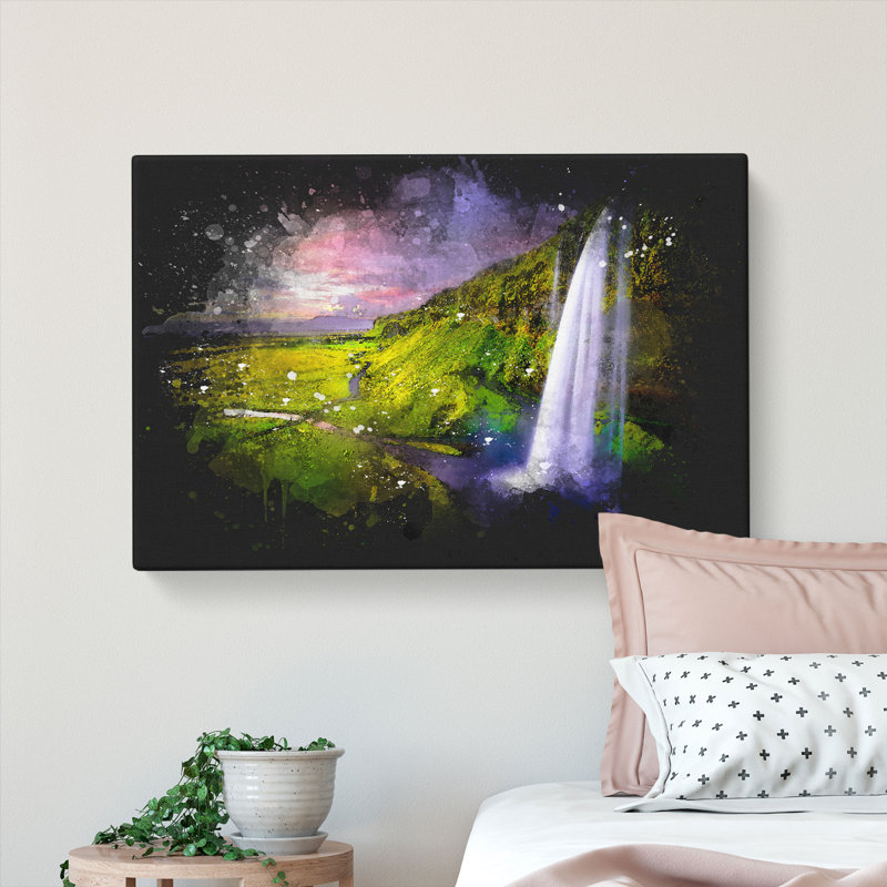 Seljalandsfoss Waterfall Iceland - Wrapped Canvas, 60cm H x 91cm W x 3cm D