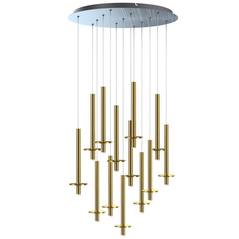 Luminaire suspendu géométrique Zakaryan, Laiton, 9 lumières
