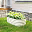 Ensemble de jardin surélevé galvanisé 3,4 pi x 2 pi x 1 pi, jardinière en métal avec bordure de sécurité, conception modulaire, crème - assemblage facile