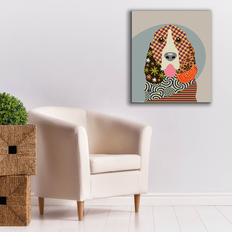 «Basset Hound Dog» par Lanre Adefioyue, H 30 po x l 26 po x P 1,5 po