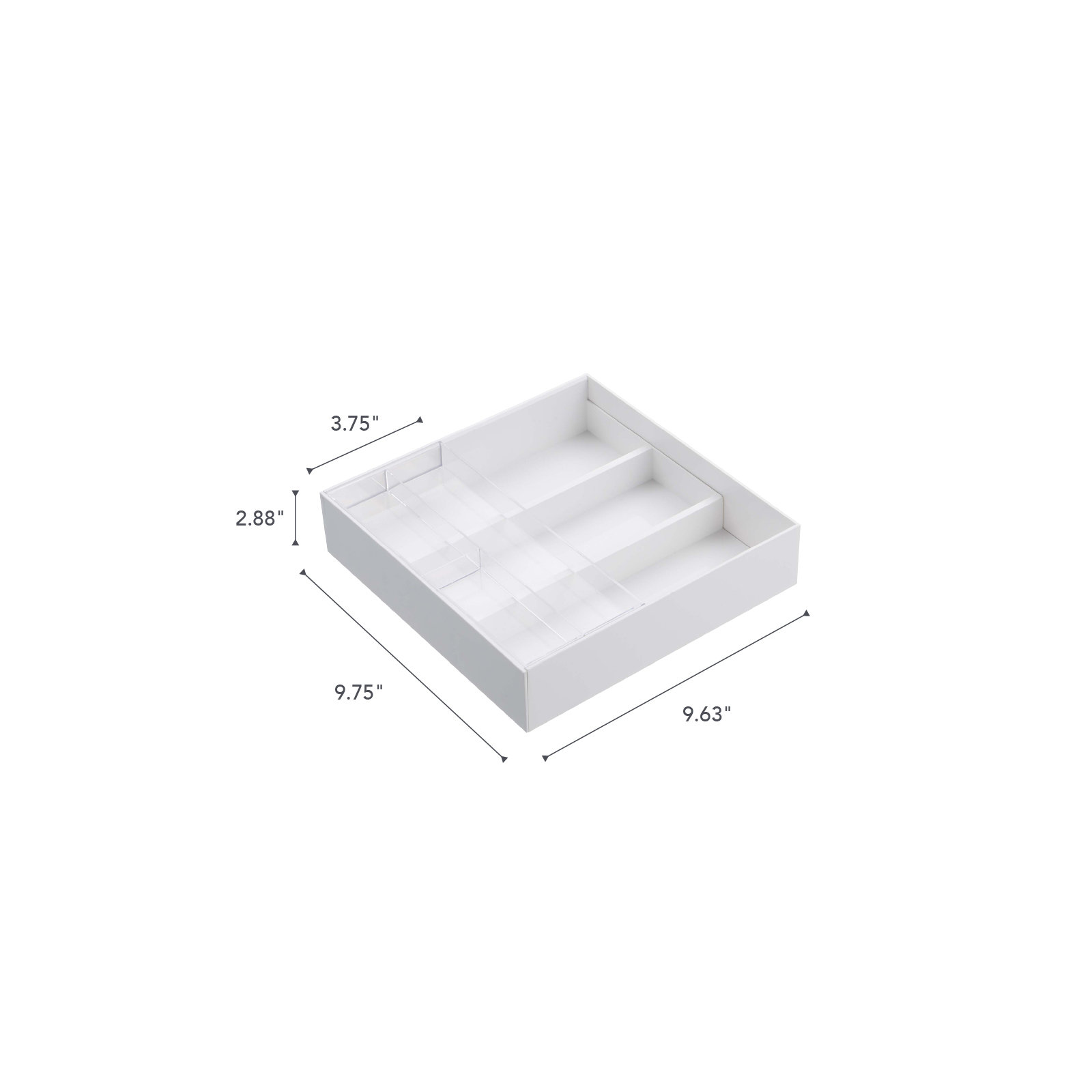 Tower Yamazaki Home Expandable Cutlery Drawer Organizer, Kitchen Storage Tray, Plastic, Expandable, White