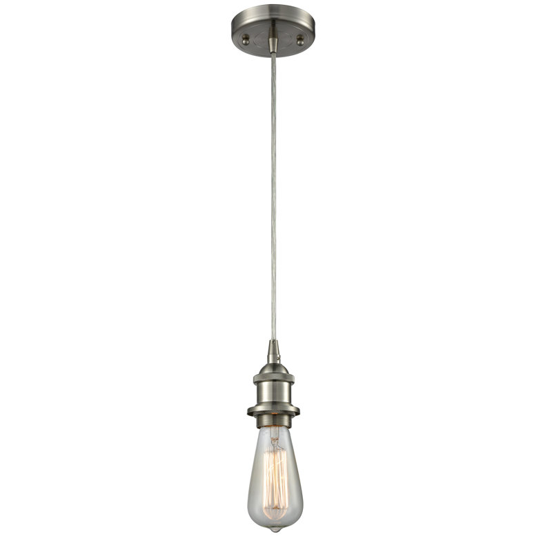 Luminaire suspendu à 1 lumière Naswith, Nickel satiné brossé, Ampoule DEL 6 watts Vinage