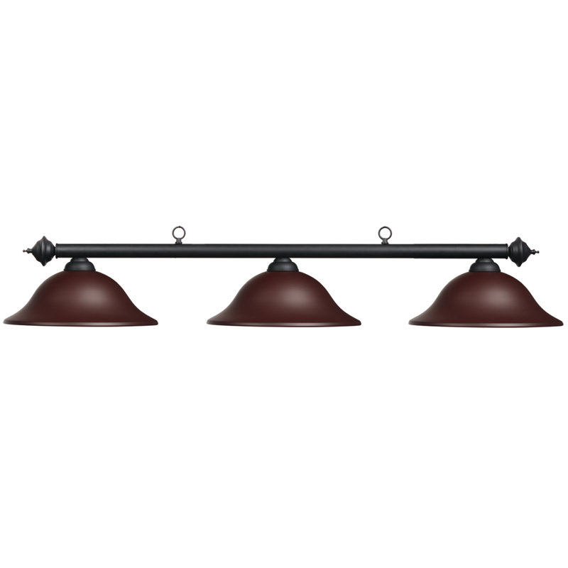 Bowdon 3-Light Pool Table Linear Pendant By RAM Game Room, Burgundy