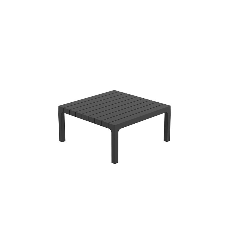 Spritz Sun Lounger Plastic Side Table, Black, 11.25" H x 17.75" W x 17.75" D