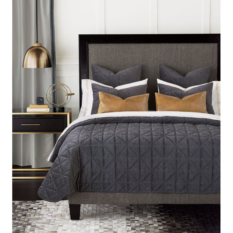 Nova Velvet Coverlet, King Coverlet, Slate