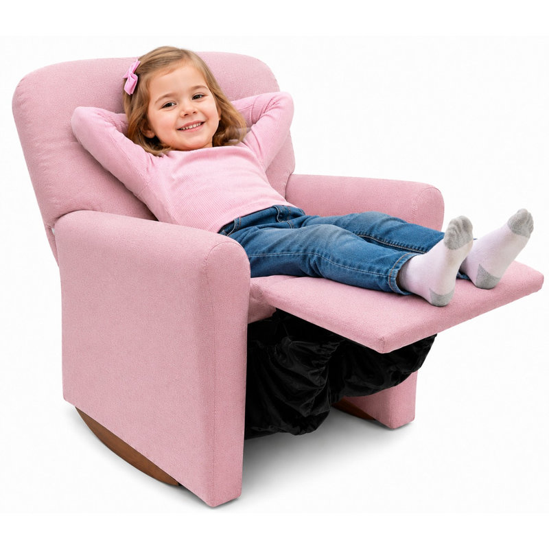 Fauteuil inclinable pour enfants, rose doux, Brun blouson d'aviateur