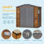 Remise pour outils de jardin en bois avec toit en métal, fenêtres et ventilation Decksplore P 4 pi x l 6 pi