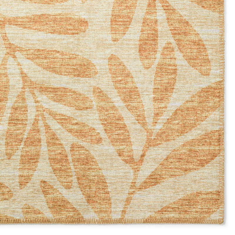 Eryx Chenille Washable Floral Indoor / Outdoor Rug, Rectangle 5' x 7'6"
