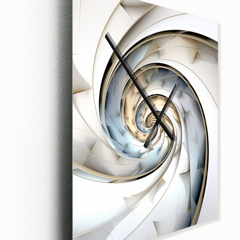 Horloge murale spirale surdimensionnée en bleu clair IV - Fractals, H 40 po x l 30 po x P 1 po