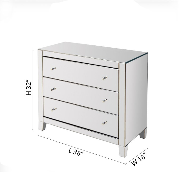 Commode à miroir trois tiroirs