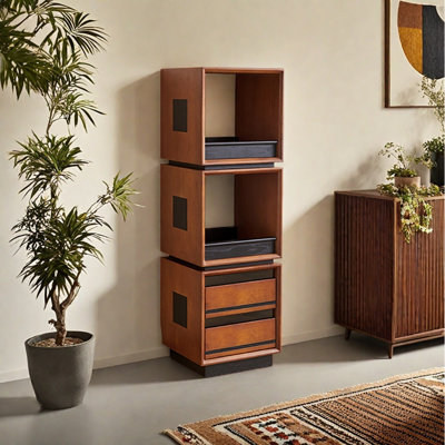 European Style Vintage Rotating Bookcase
