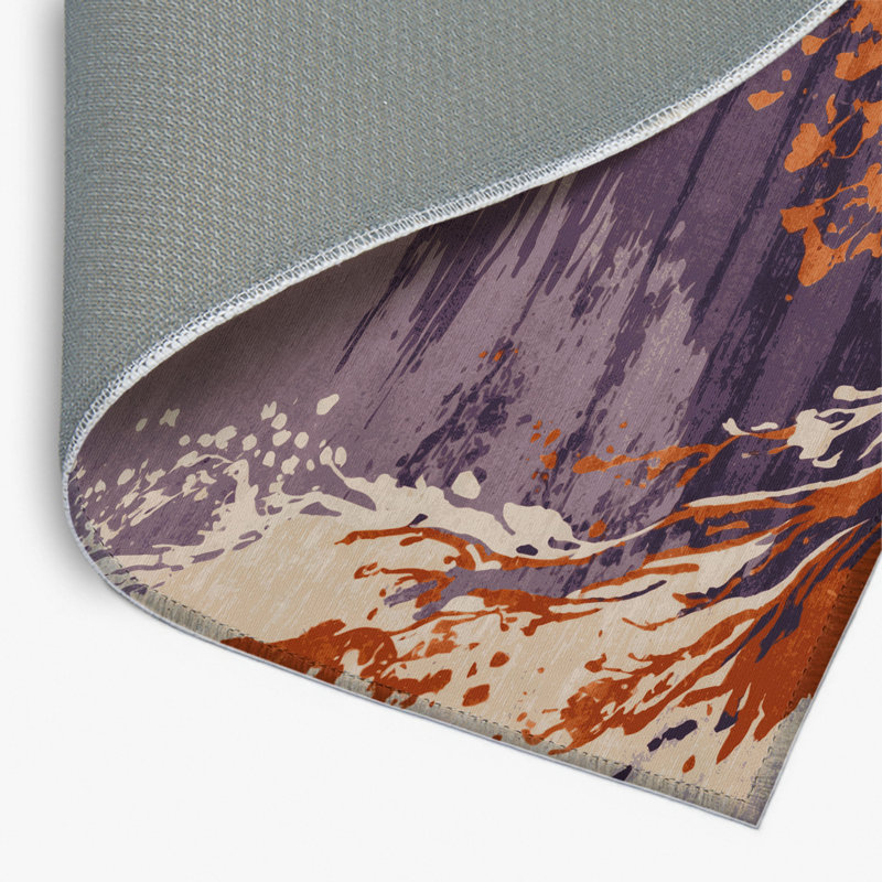 Tapis intérieur et extérieur brun Watercolor, Rectangulaire 8 pi x 10 pi