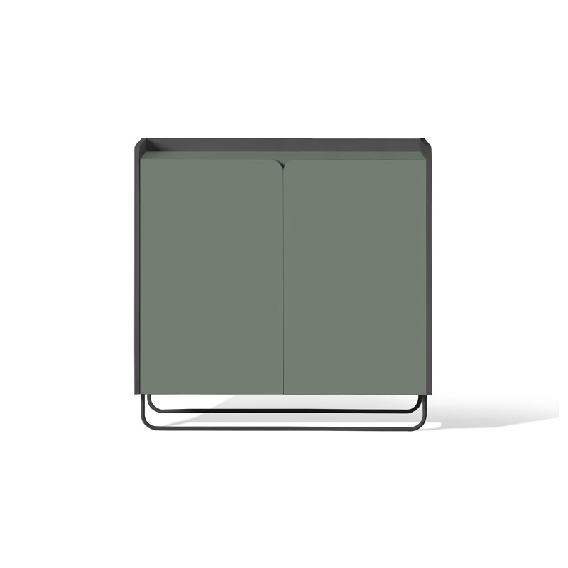 15 Pair Shoe Storage Cabinet, Graphite/Green