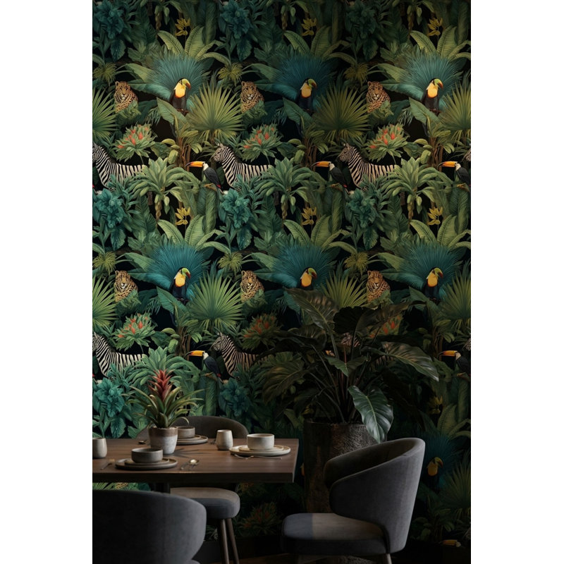 Papier peint tropical Jungle Flora, Peler et coller