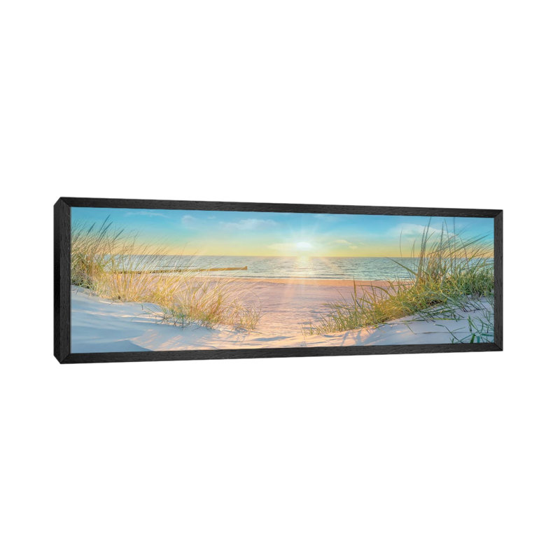 Waiting For Me by Mike Calascibetta - Floater Frame Panoramic Print on Canvas, 30.48 cm H x 91.44 cm W, Black Framed