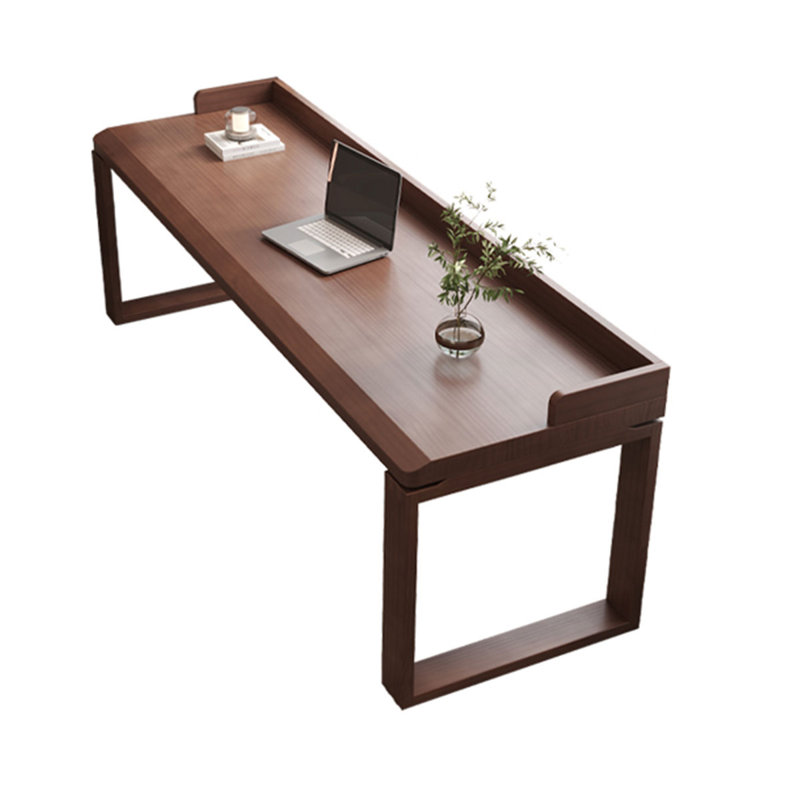 Bureau rectangulaire brun en bois massif, H 29,53 po x l 94,49 po x P 23,62 po, Brun