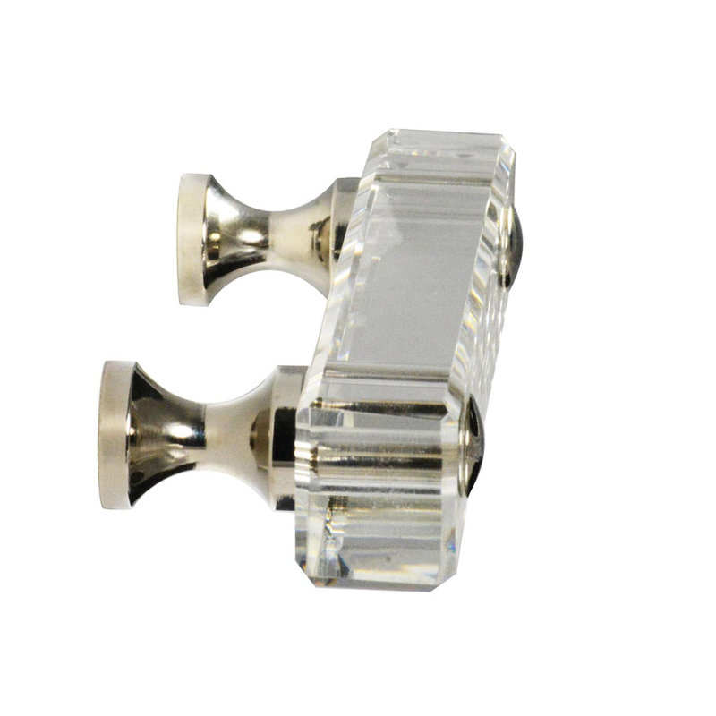 Poignée barre 3 po Elegance, Transparent / nickel poli
