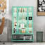 Modern Steel Display Cabinet with 3-Sided Glass and Integrated LED Lighting-129159029