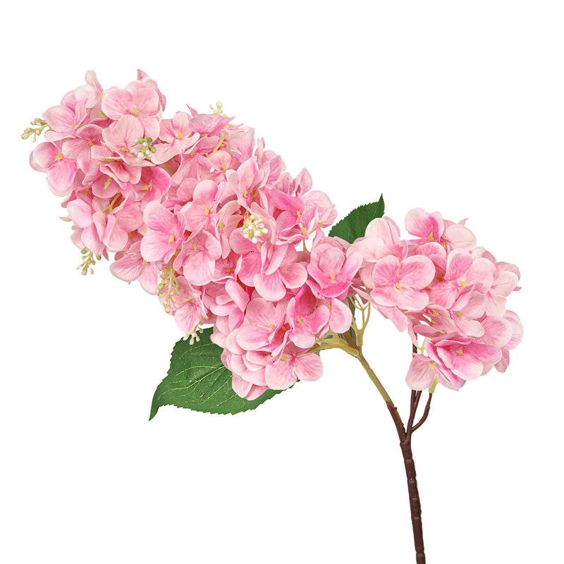 Tige de fleur d'hortensia artificielle, Rose