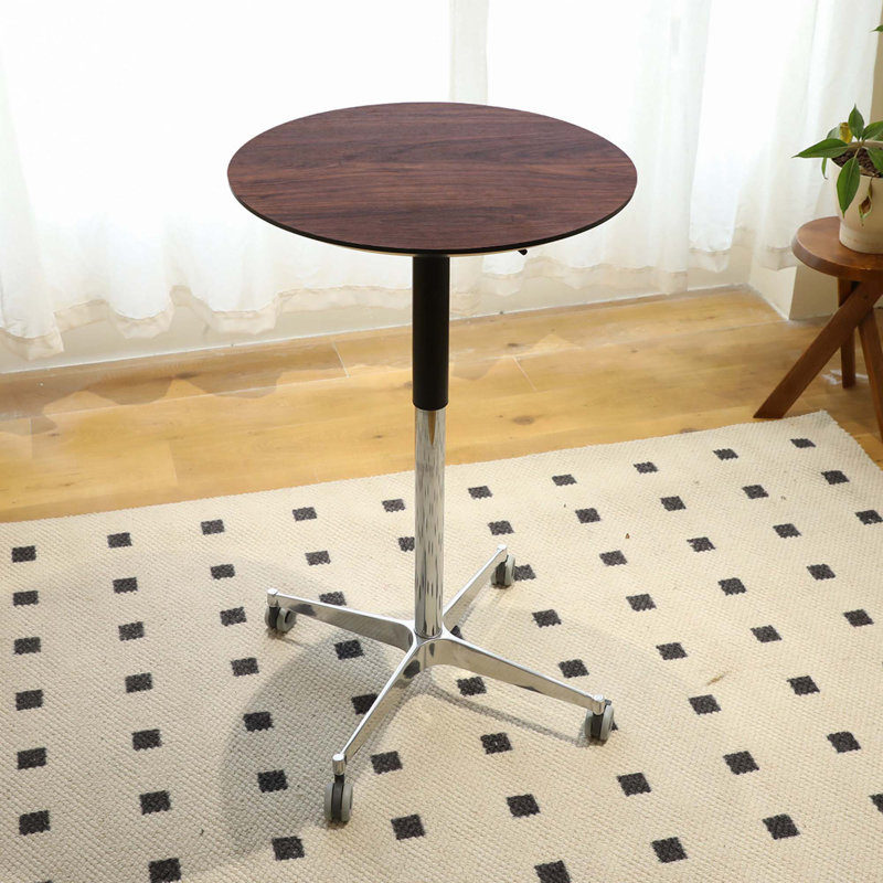 42.90"Movable Adjustable Coffee Table 360 Swivel, Brown