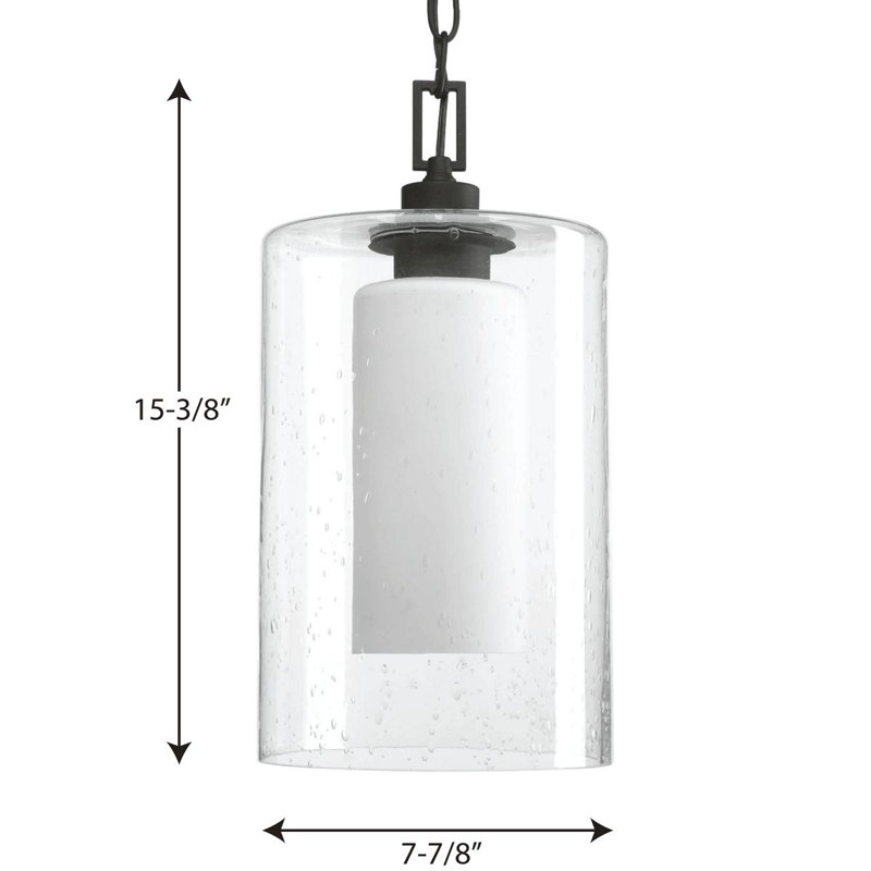Lanterne suspendue d'extérieur noire à 1 lumière H 15,375 po Joplin