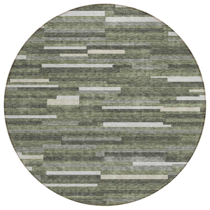 Malek Indoor/Outdoor Area Rug with Non-Slip Backing, Round 8'